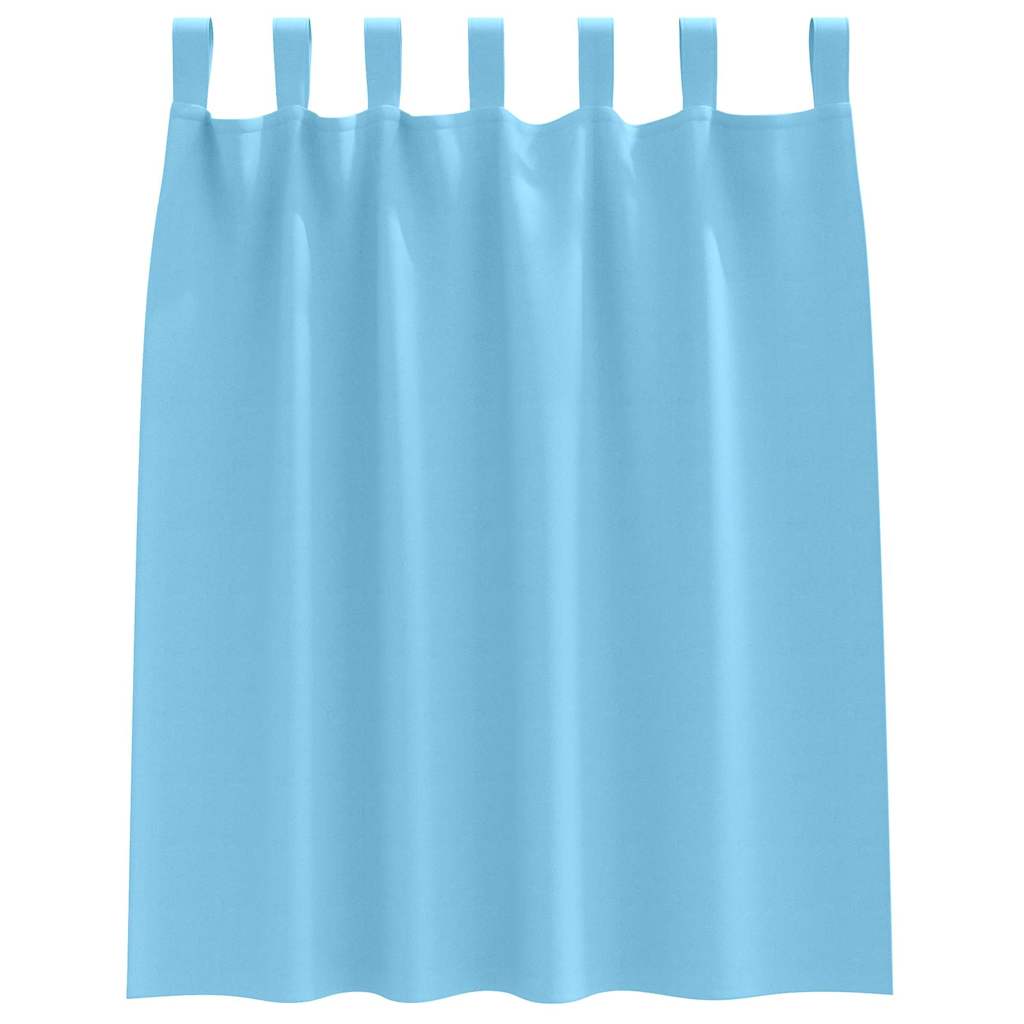 Tende Blackout con Anelli 2 pz Azzurro 140 x 140 cm Poliestere