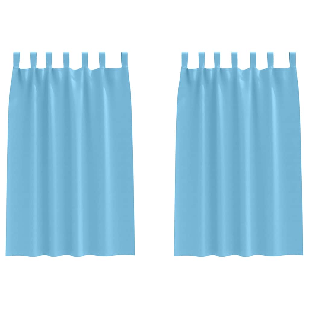 Tende Blackout con Anelli 2 pz Azzurro 175 x 140 cm Poliestere