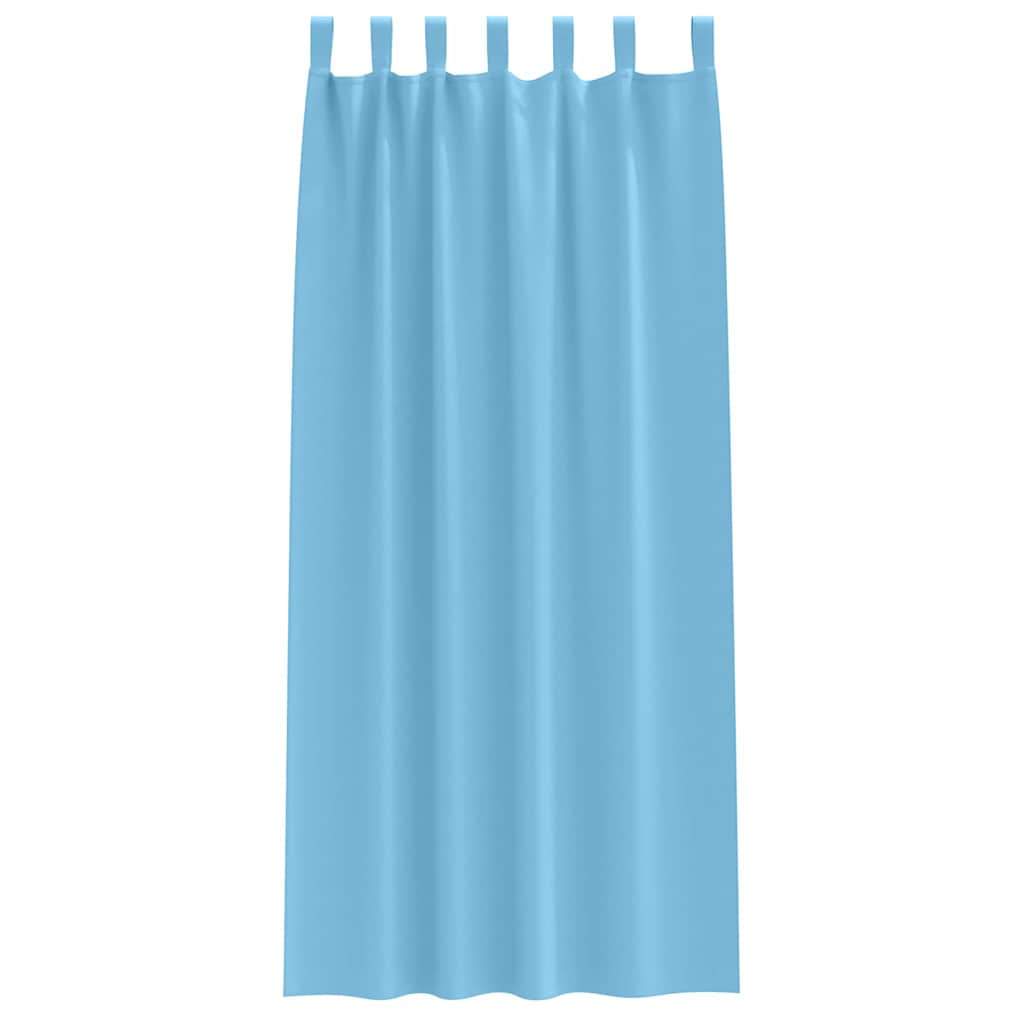 Tende Blackout con Anelli 2 pz Azzurro 260 x 140 cm Poliestere