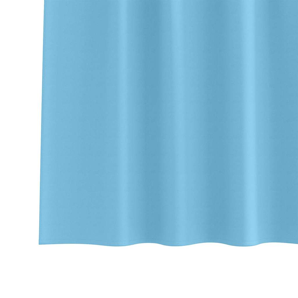Tende Blackout con Anelli 2 pz Azzurro 260 x 140 cm Poliestere