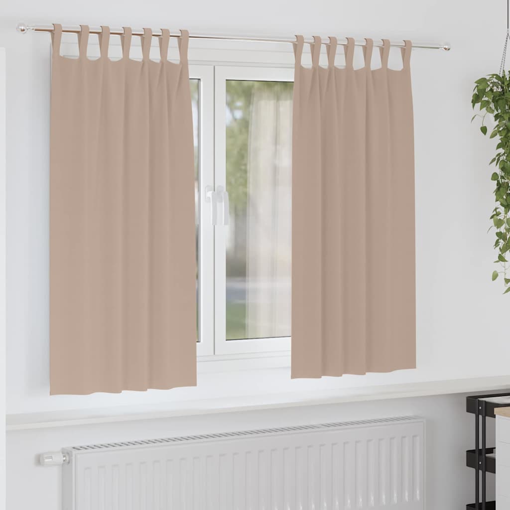 Tende Blackout con Anelli 2 pz Tortora 175 x 140 cm Poliestere