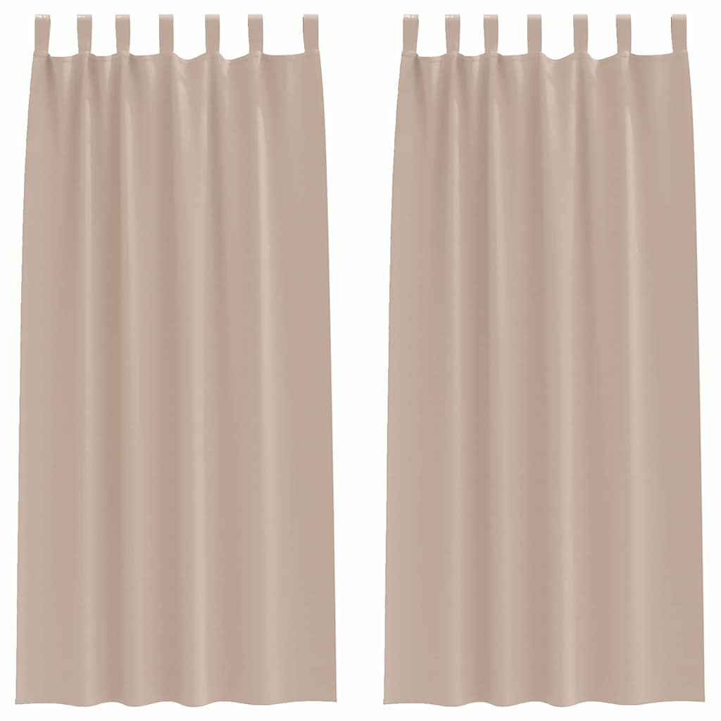 Tende Blackout con Anelli 2 pz Tortora 260 x 140 cm Poliestere