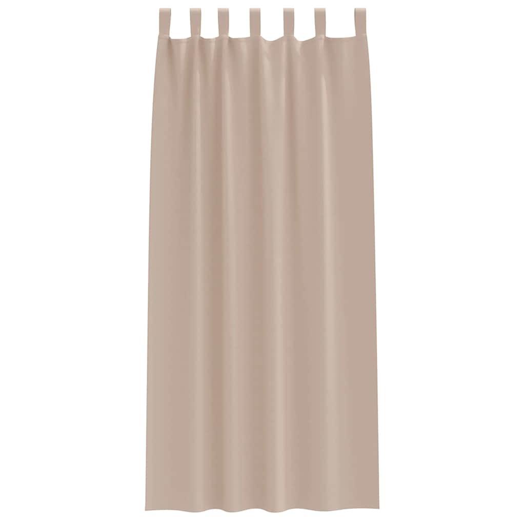 Tende Blackout con Anelli 2 pz Tortora 260 x 140 cm Poliestere