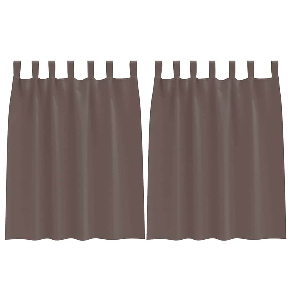 Tende Blackout con Anelli 2 pz Marrone Scuro 140 x 140 cm