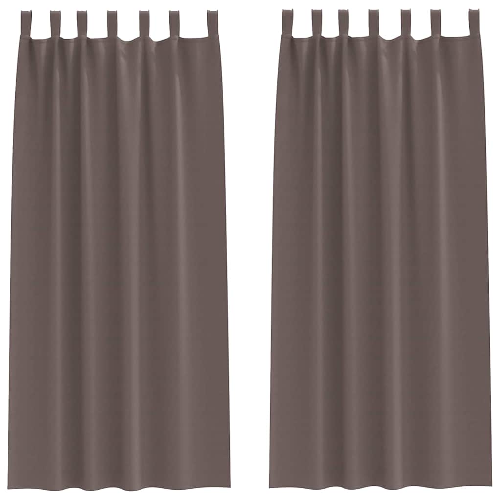 Tende Blackout con Anelli 2 pz Marrone Scuro 225 x 140 cm