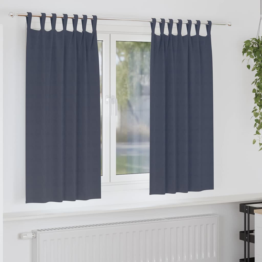 Tende Blackout con Anelli 2 pz Antracite 175 x 140 cm