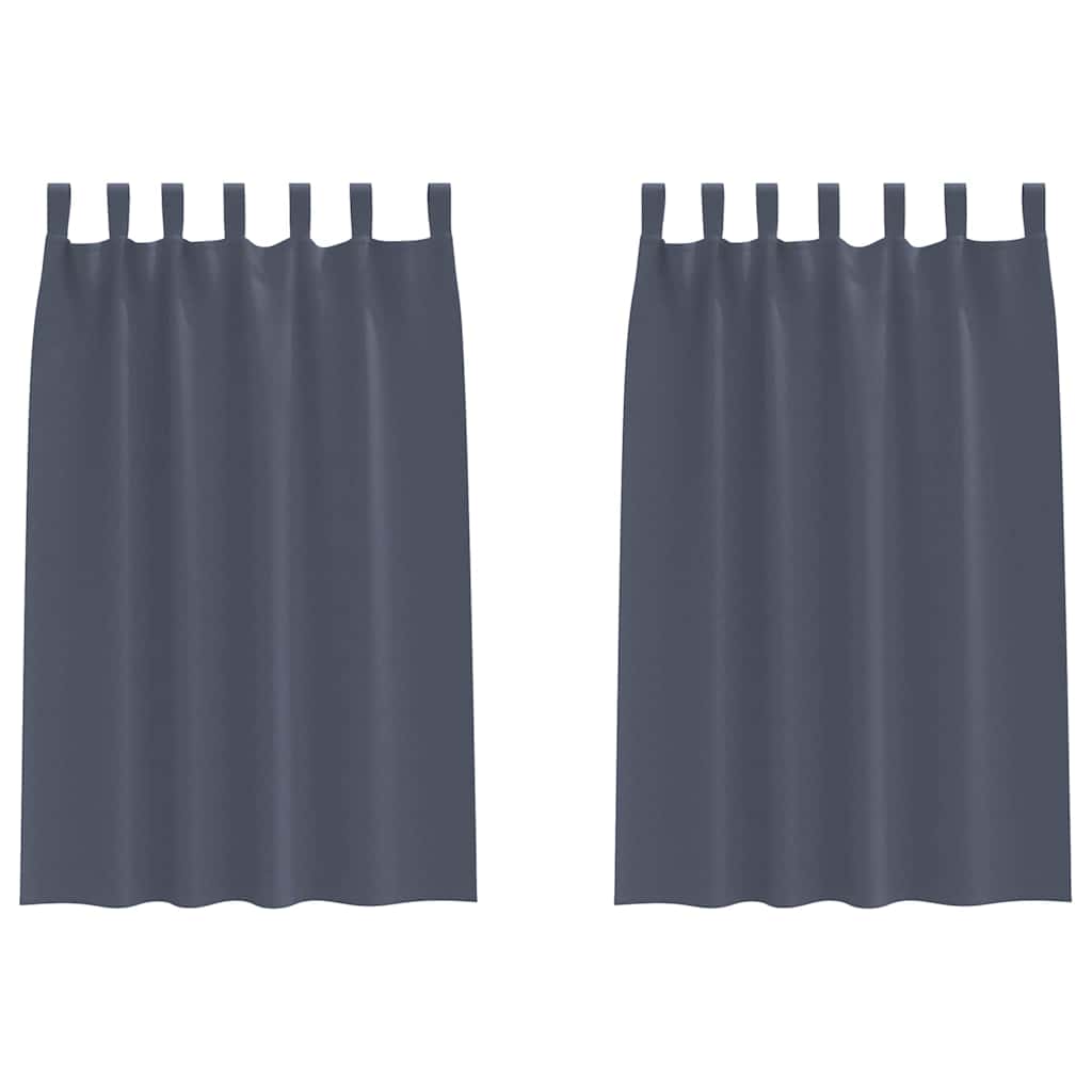 Tende Blackout con Anelli 2 pz Antracite 175 x 140 cm