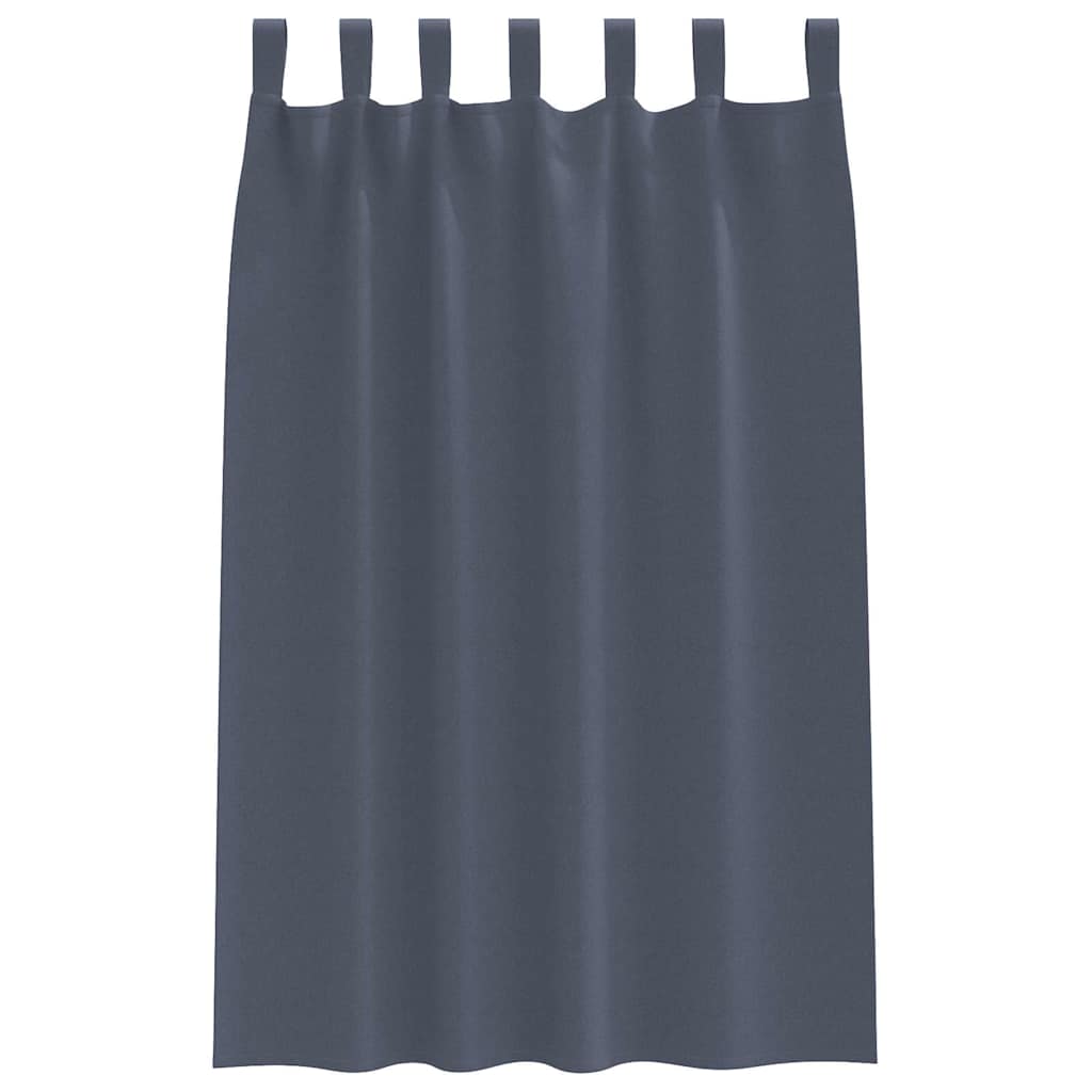 Tende Blackout con Anelli 2 pz Antracite 175 x 140 cm