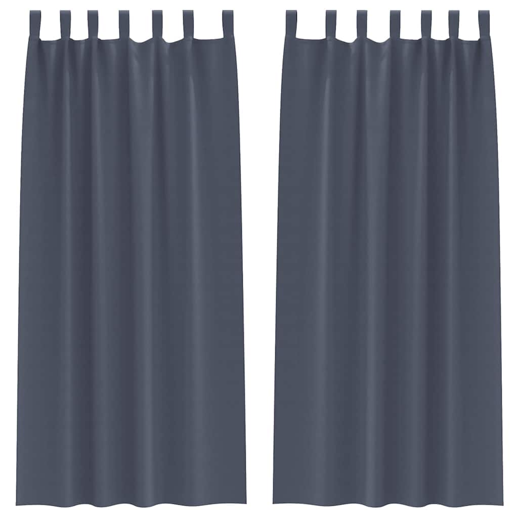 Tende Blackout con Anelli 2 pz Antracite 225 x 140 cm