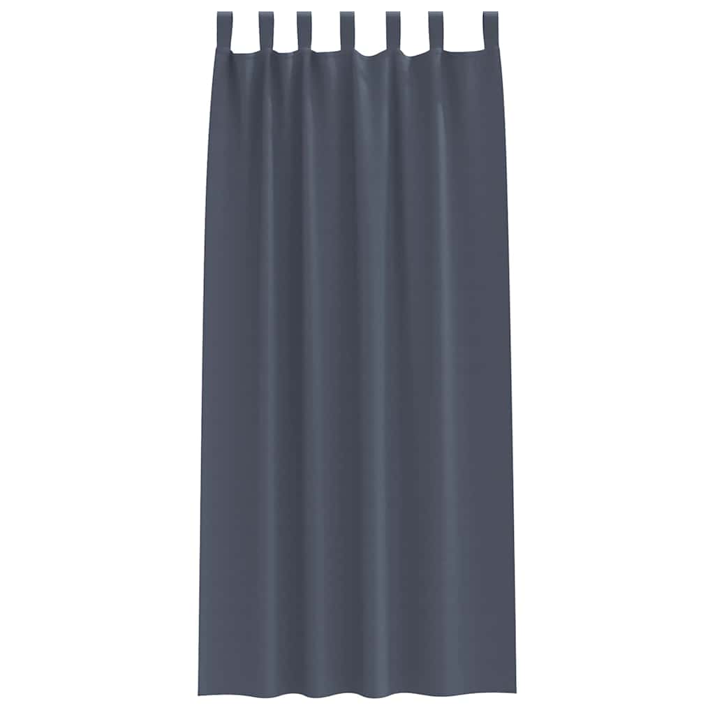 Tende Blackout con Anelli 2 pz Antracite 225 x 140 cm