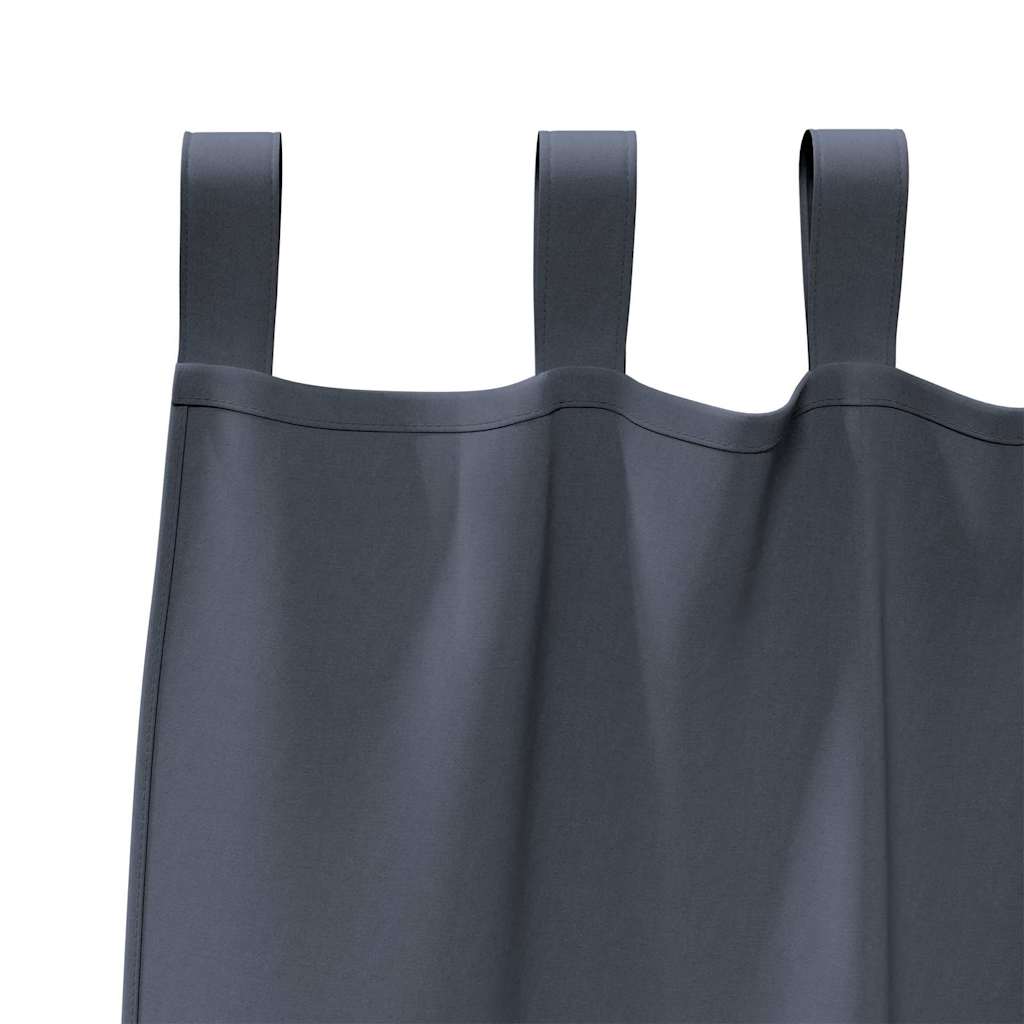 Tende Blackout con Anelli 2 pz Antracite 225 x 140 cm