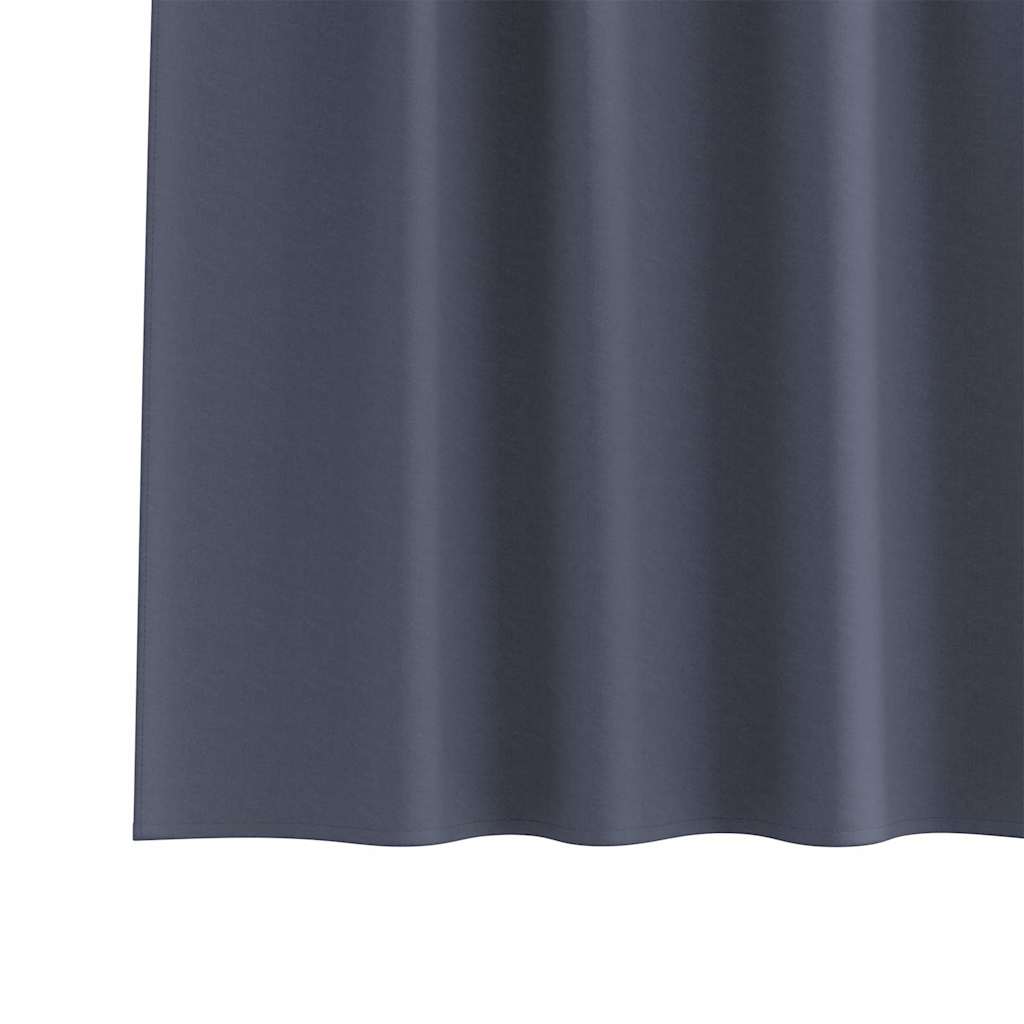 Tende Blackout con Anelli 2 pz Antracite 225 x 140 cm
