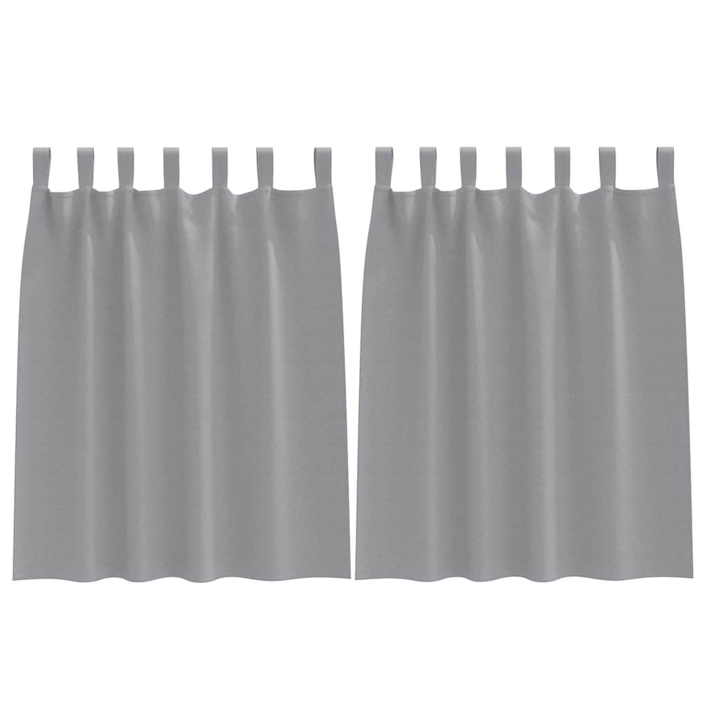 Tende Blackout con Anelli 2 pz Grigio Chiaro 140 x 140 cm