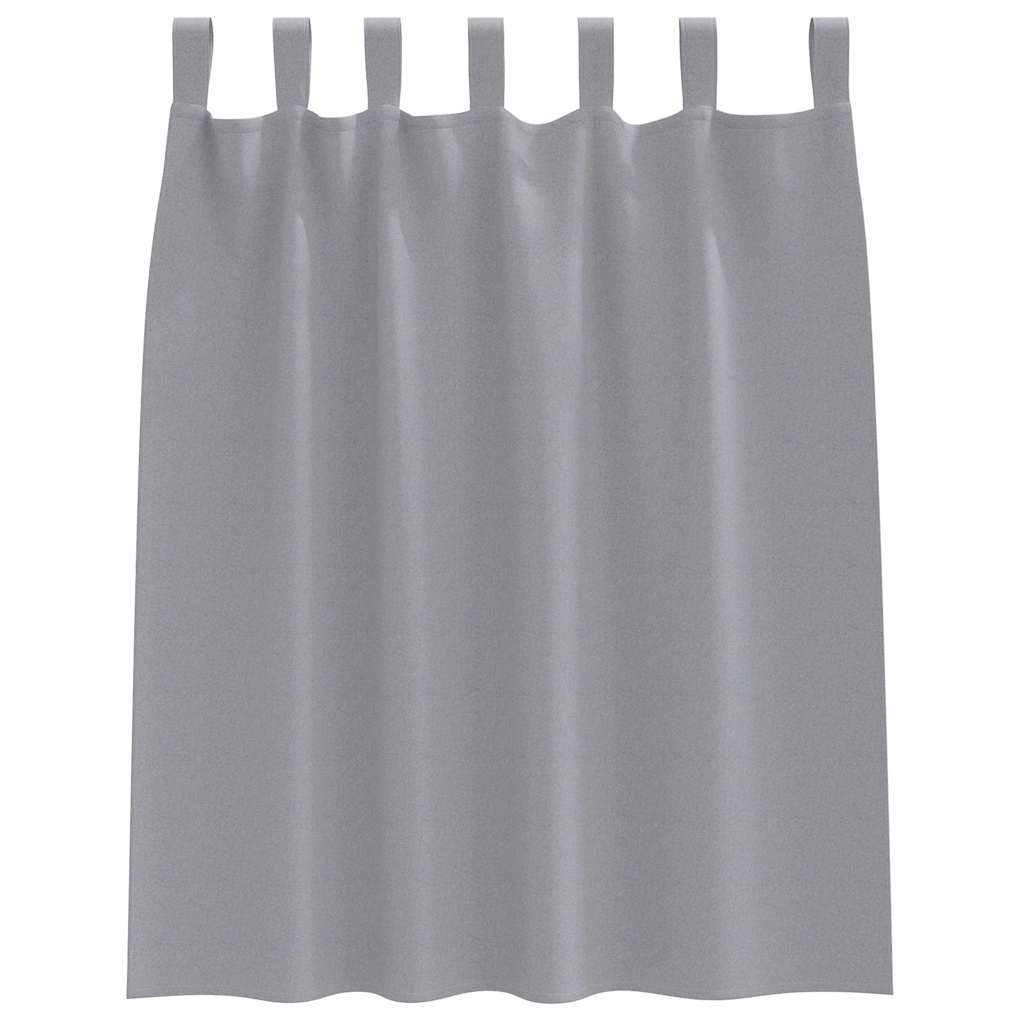 Tende Blackout con Anelli 2 pz Grigio Chiaro 140 x 140 cm