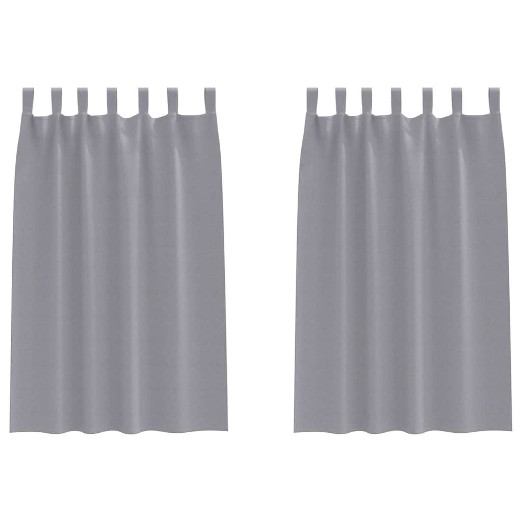 Tende Blackout con Anelli 2 pz Grigio Chiaro 175 x 140 cm