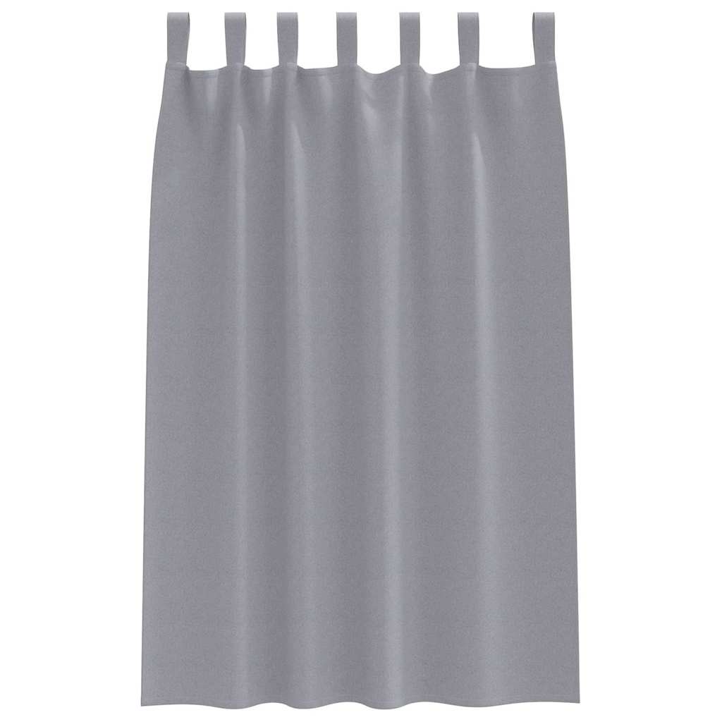 Tende Blackout con Anelli 2 pz Grigio Chiaro 175 x 140 cm