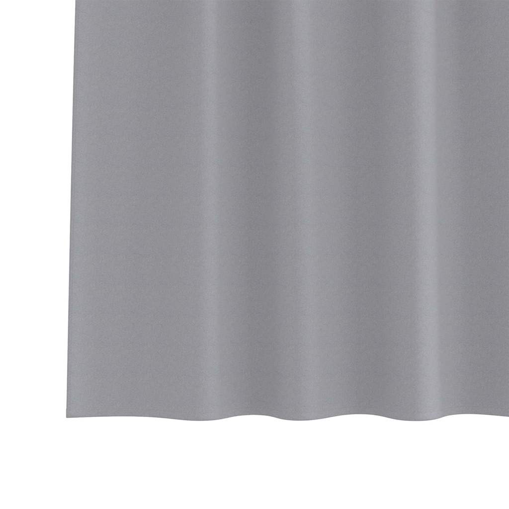 Tende Blackout con Anelli 2 pz Grigio Chiaro 175 x 140 cm
