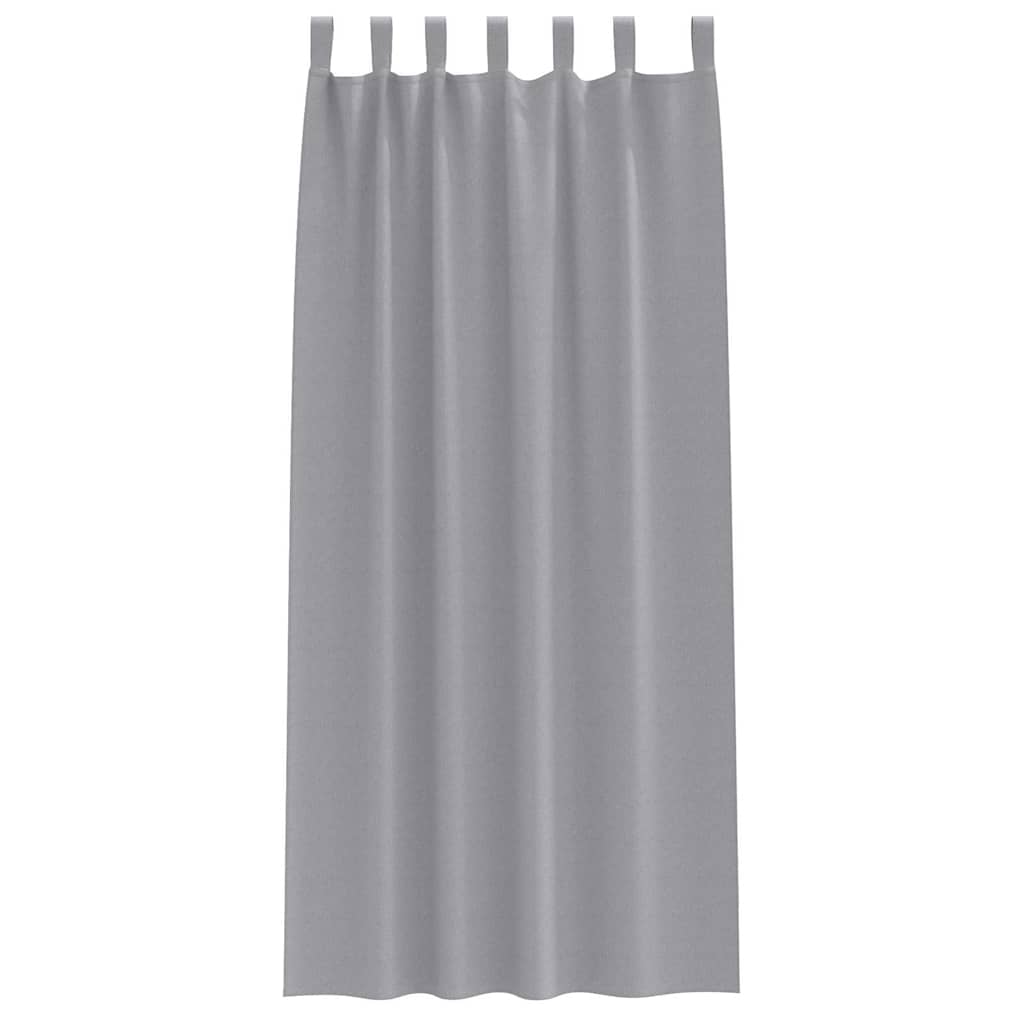 Tende Blackout con Anelli 2 pz Grigio Chiaro 260 x 140 cm