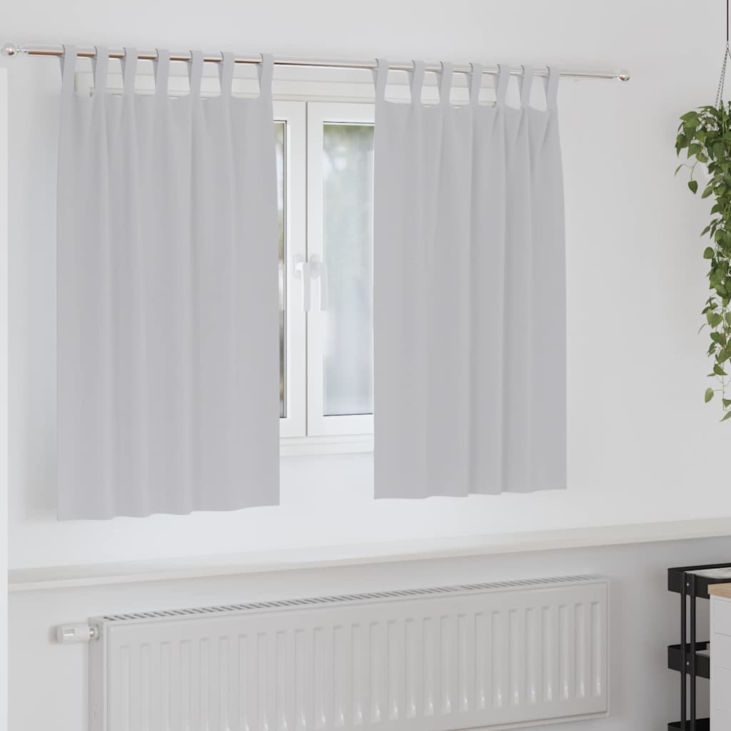 Tende Blackout con Anelli 2 pz Grigio Chiaro 140 x 140 cm