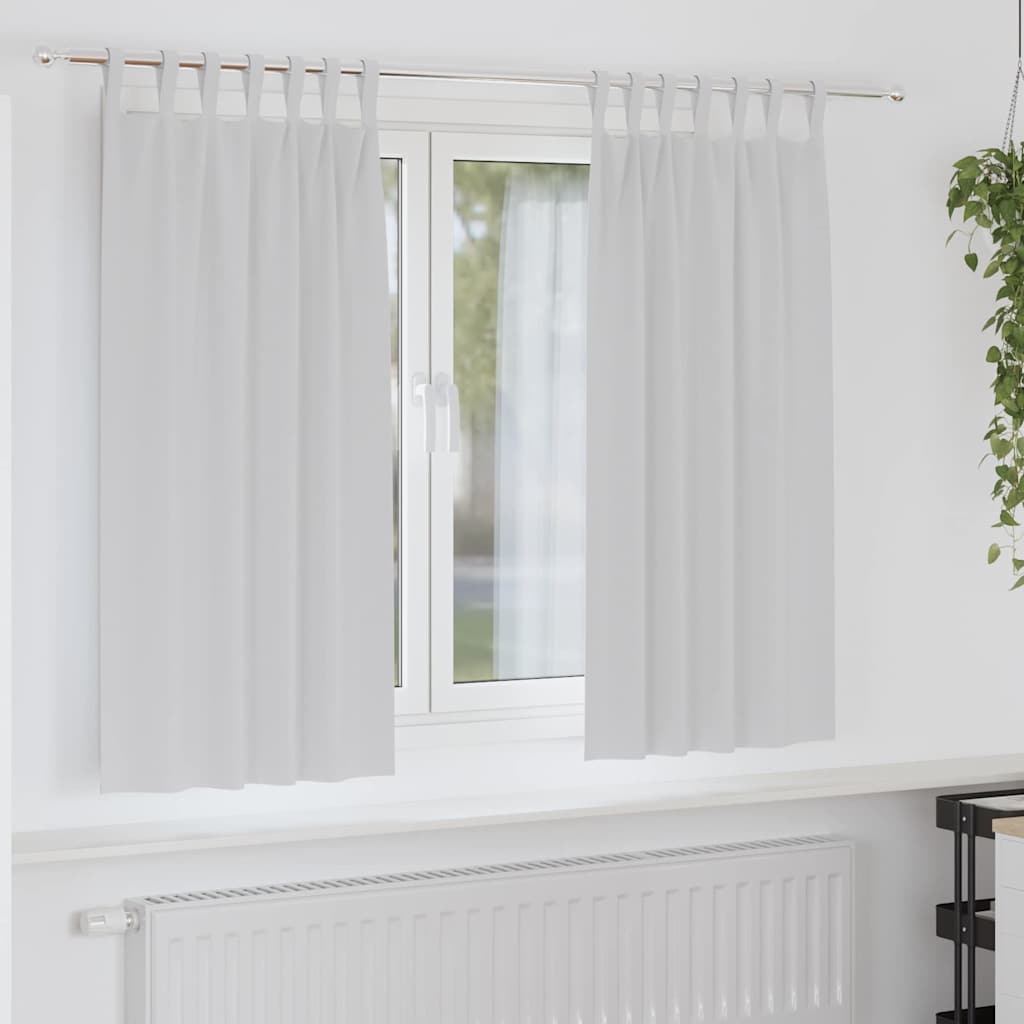 Tende Blackout con Anelli 2 pz Grigio Chiaro 175 x 140 cm