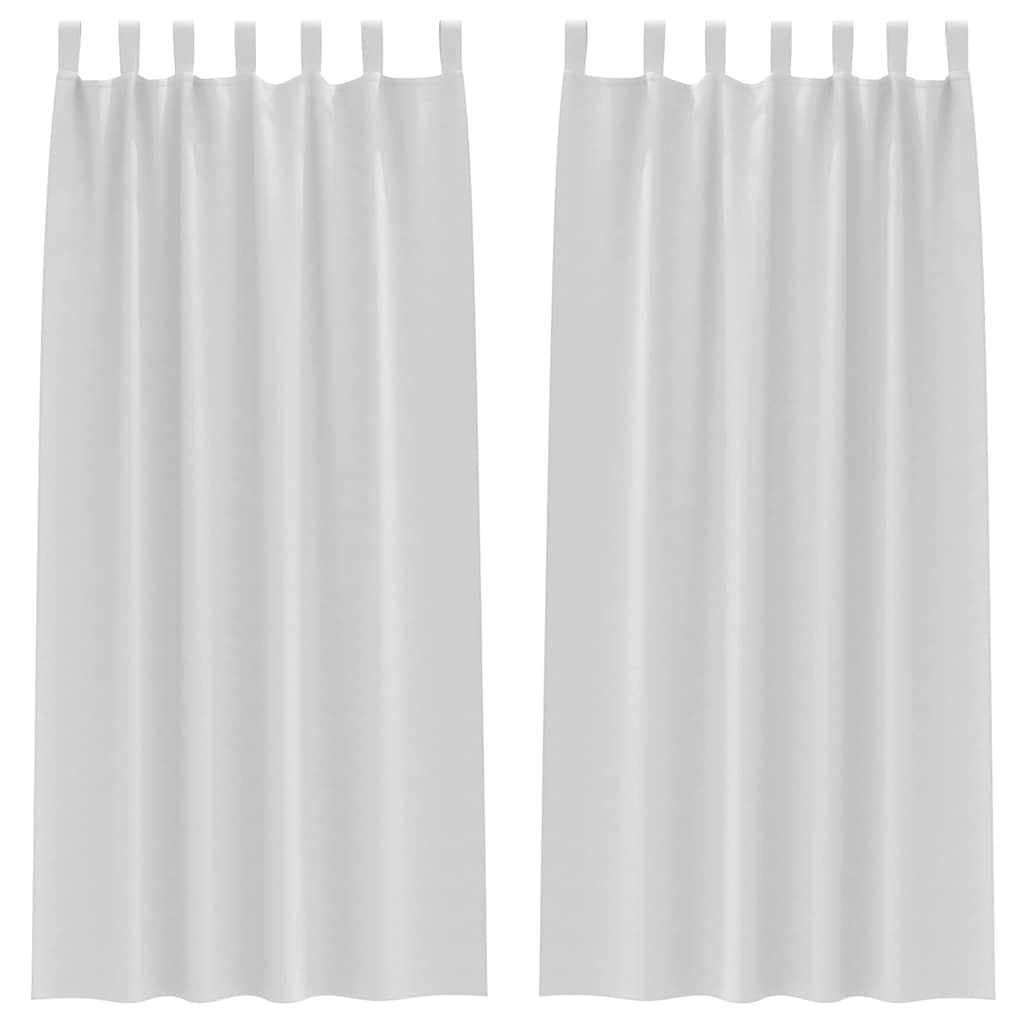 Tende Blackout con Anelli 2 pz Grigio Chiaro 260 x 140 cm