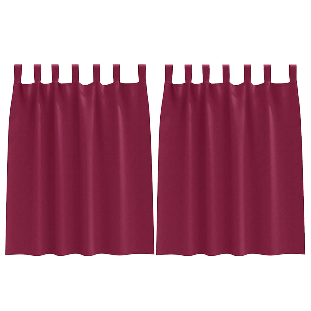 Tende Blackout con Anelli 2 pz Rosso Vino 140 x 140 cm