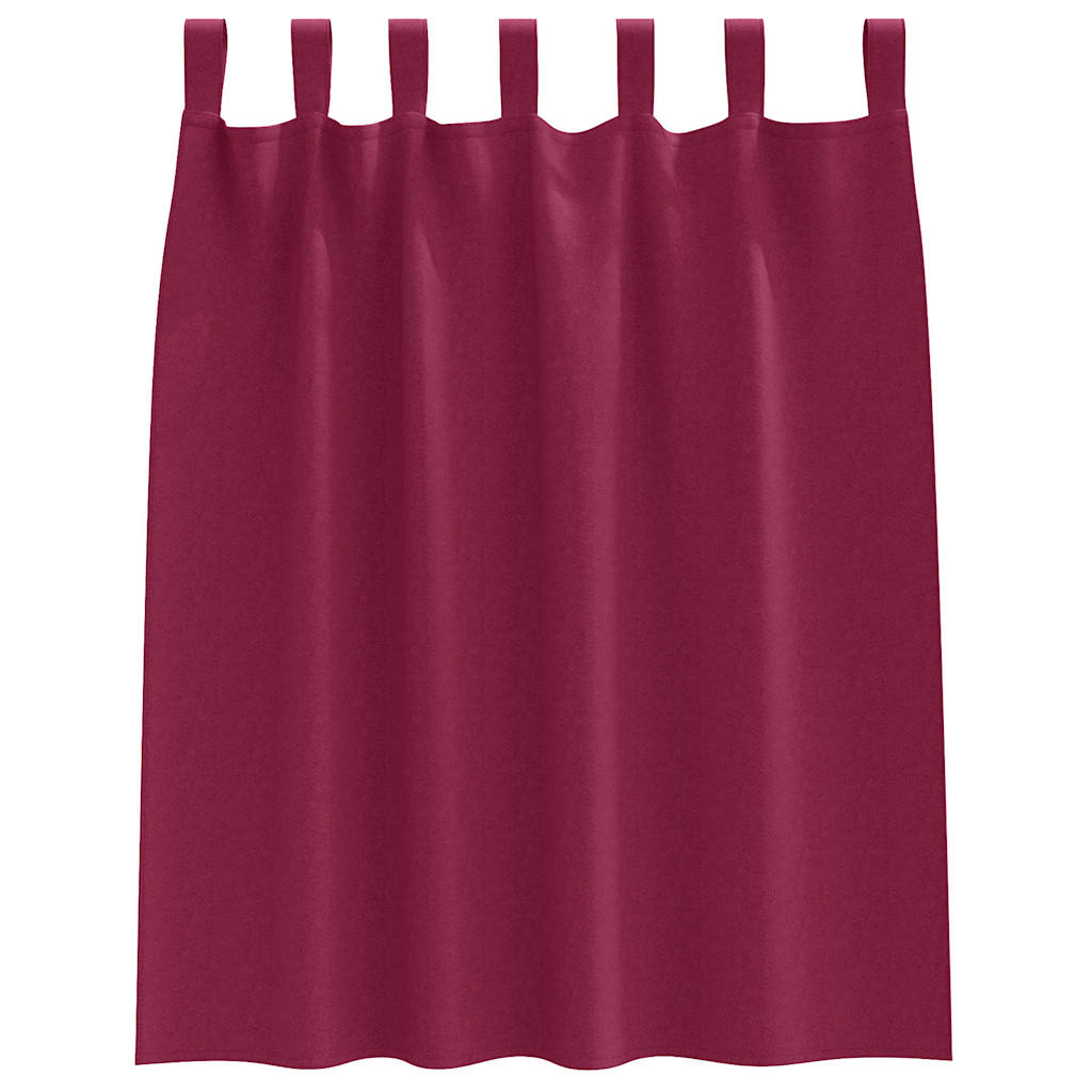Tende Blackout con Anelli 2 pz Rosso Vino 140 x 140 cm