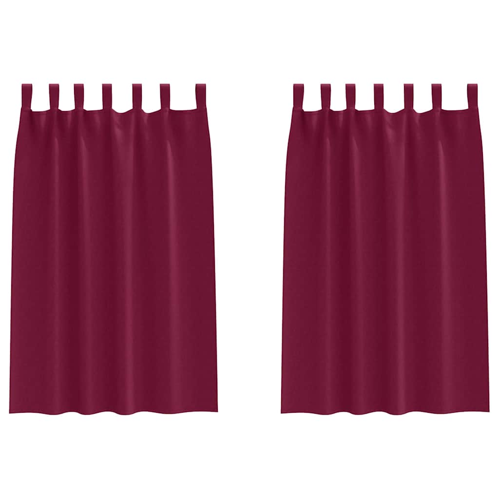 Tende Blackout con Anelli 2 pz Rosso Vino 175 x 140 cm