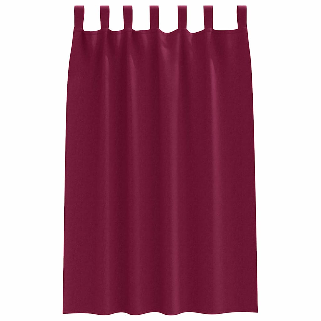 Tende Blackout con Anelli 2 pz Rosso Vino 175 x 140 cm