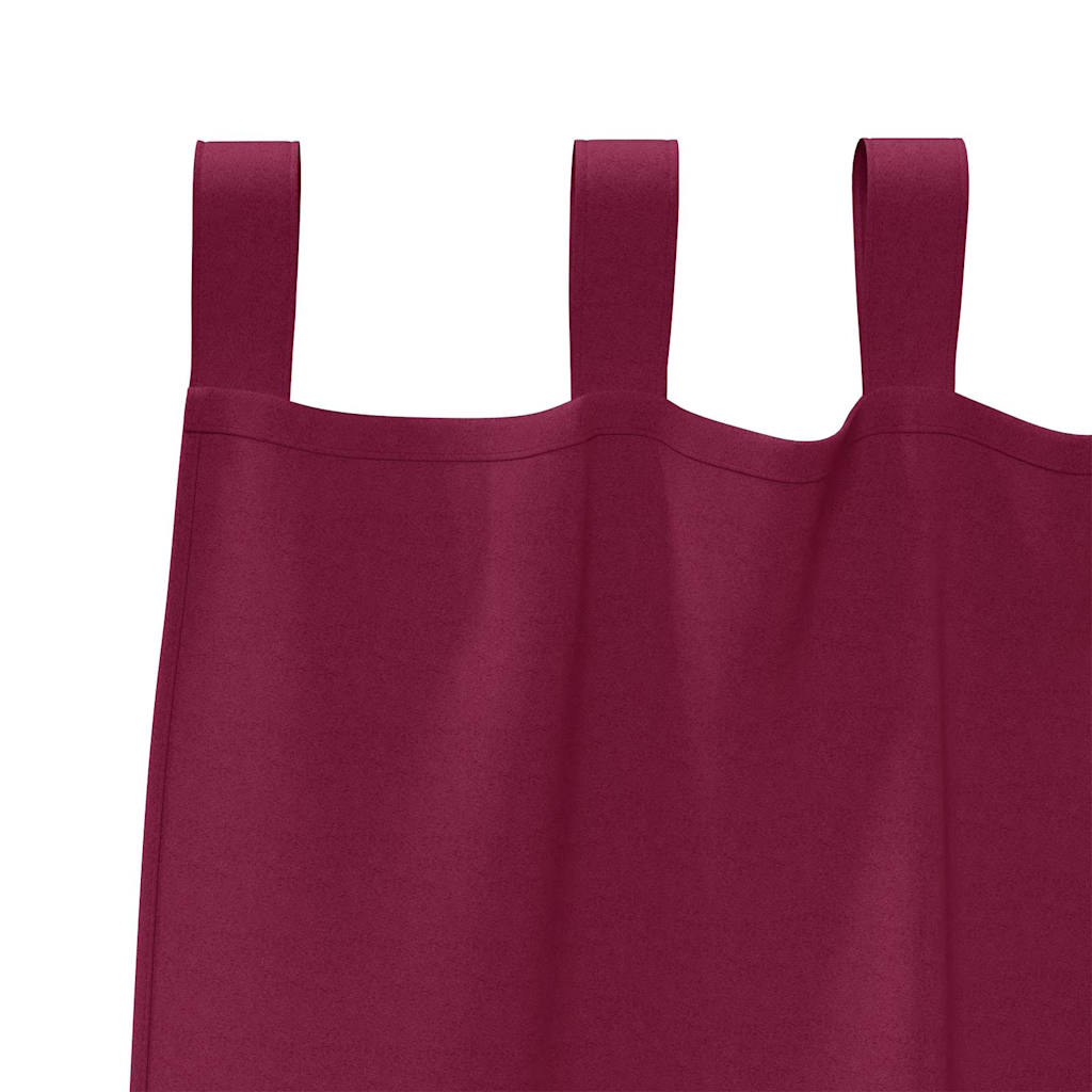 Tende Blackout con Anelli 2 pz Rosso Vino 175 x 140 cm
