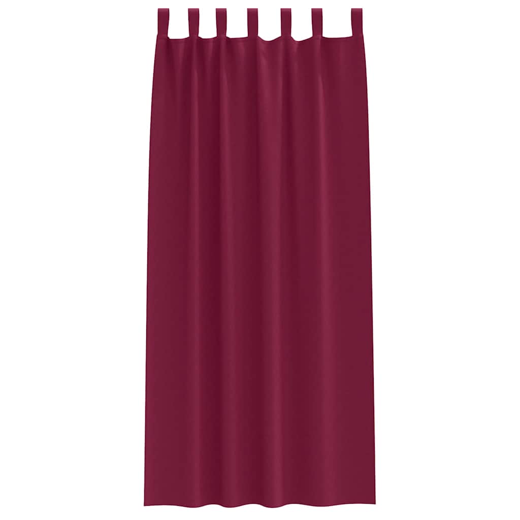 Tende Blackout con Anelli 2 pz Rosso Vino 260 x 140 cm