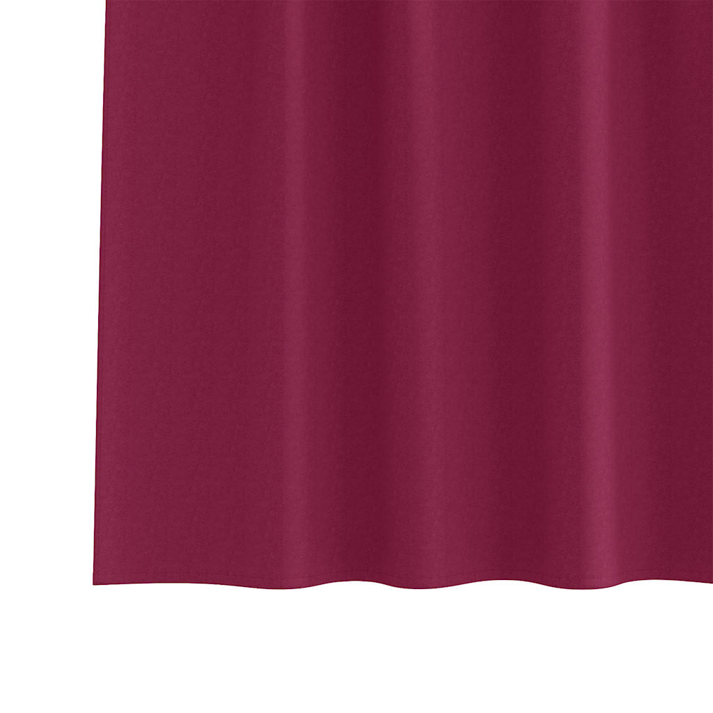 Tende Blackout con Anelli 2 pz Rosso Vino 260 x 140 cm