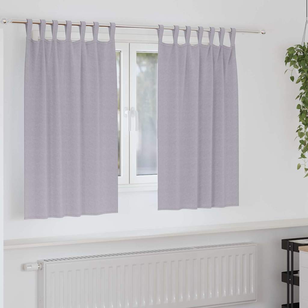 Tende Blackout con Anelli 2 pz Grigio Metallico 140 x 140 cm