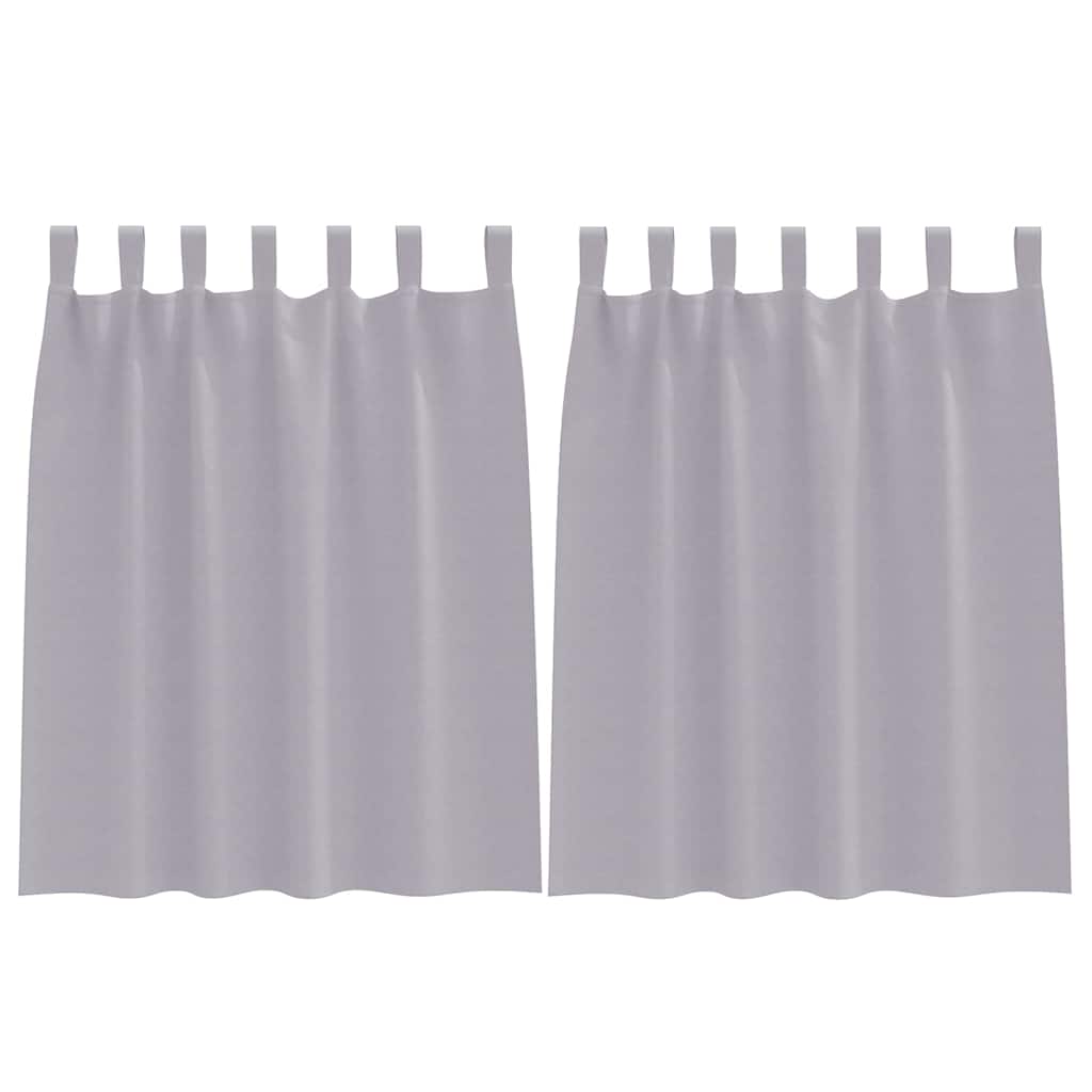 Tende Blackout con Anelli 2 pz Grigio Metallico 140 x 140 cm