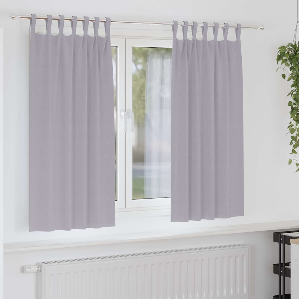 Tende Blackout con Anelli 2 pz Grigio Metallico 175 x 140 cm