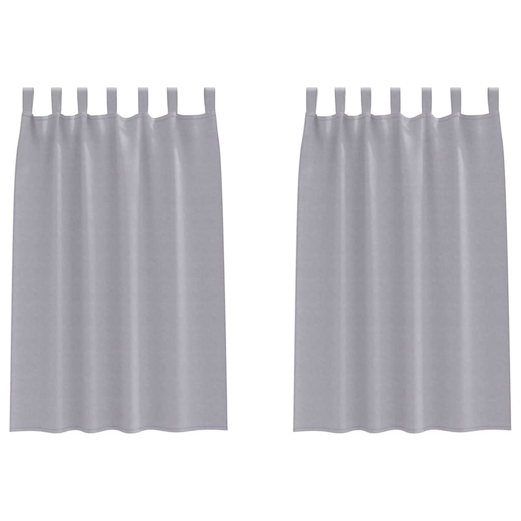 Tende Blackout con Anelli 2 pz Grigio Metallico 175 x 140 cm