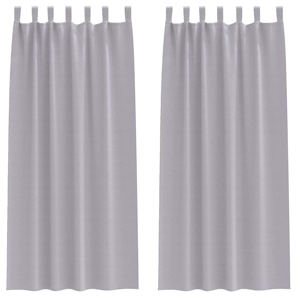 Tende Blackout con Anelli 2 pz Grigio Metallico 225 x 140 cm