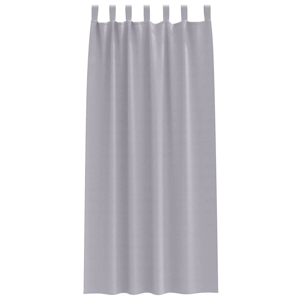 Tende Blackout con Anelli 2 pz Grigio Metallico 245 x 140 cm