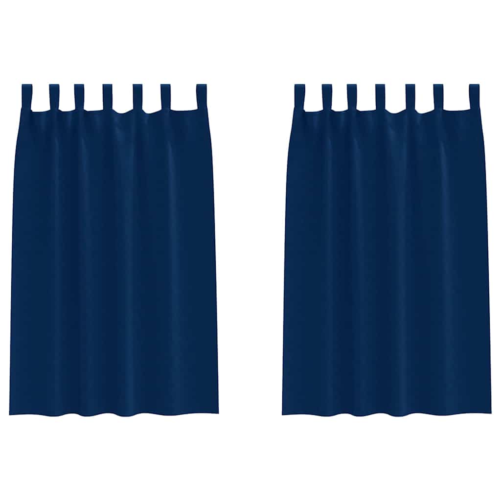 Tende Blackout con Anelli 2 pz Blu Scuro 175 x 140 cm