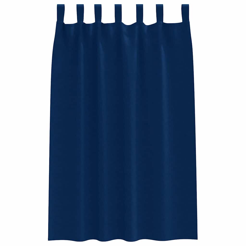 Tende Blackout con Anelli 2 pz Blu Scuro 175 x 140 cm