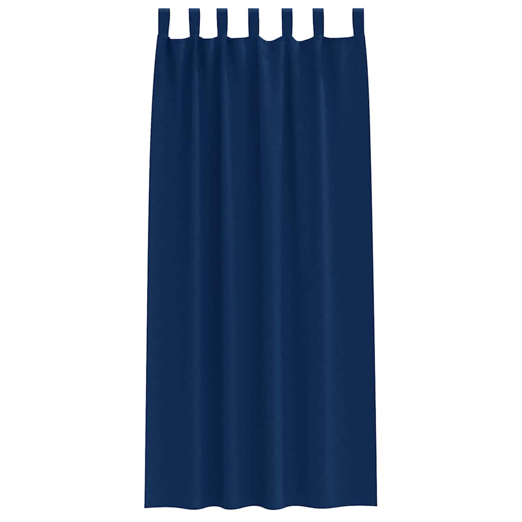 Tende Blackout con Anelli 2 pz Blu Scuro 245 x 140 cm