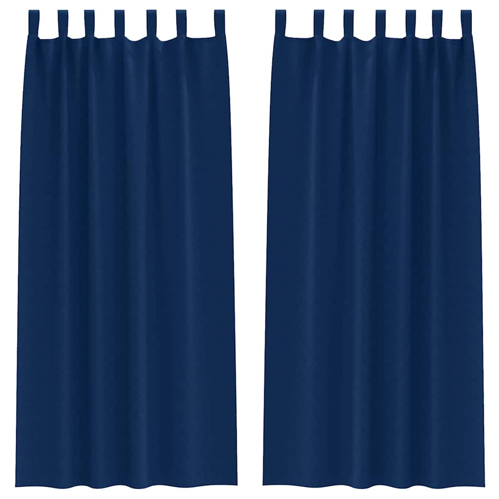 Tende Blackout con Anelli 2 pz Blu Scuro 260 x 140 cm