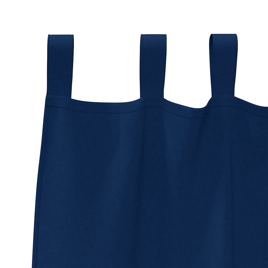 Tende Blackout con Anelli 2 pz Blu Scuro 260 x 140 cm