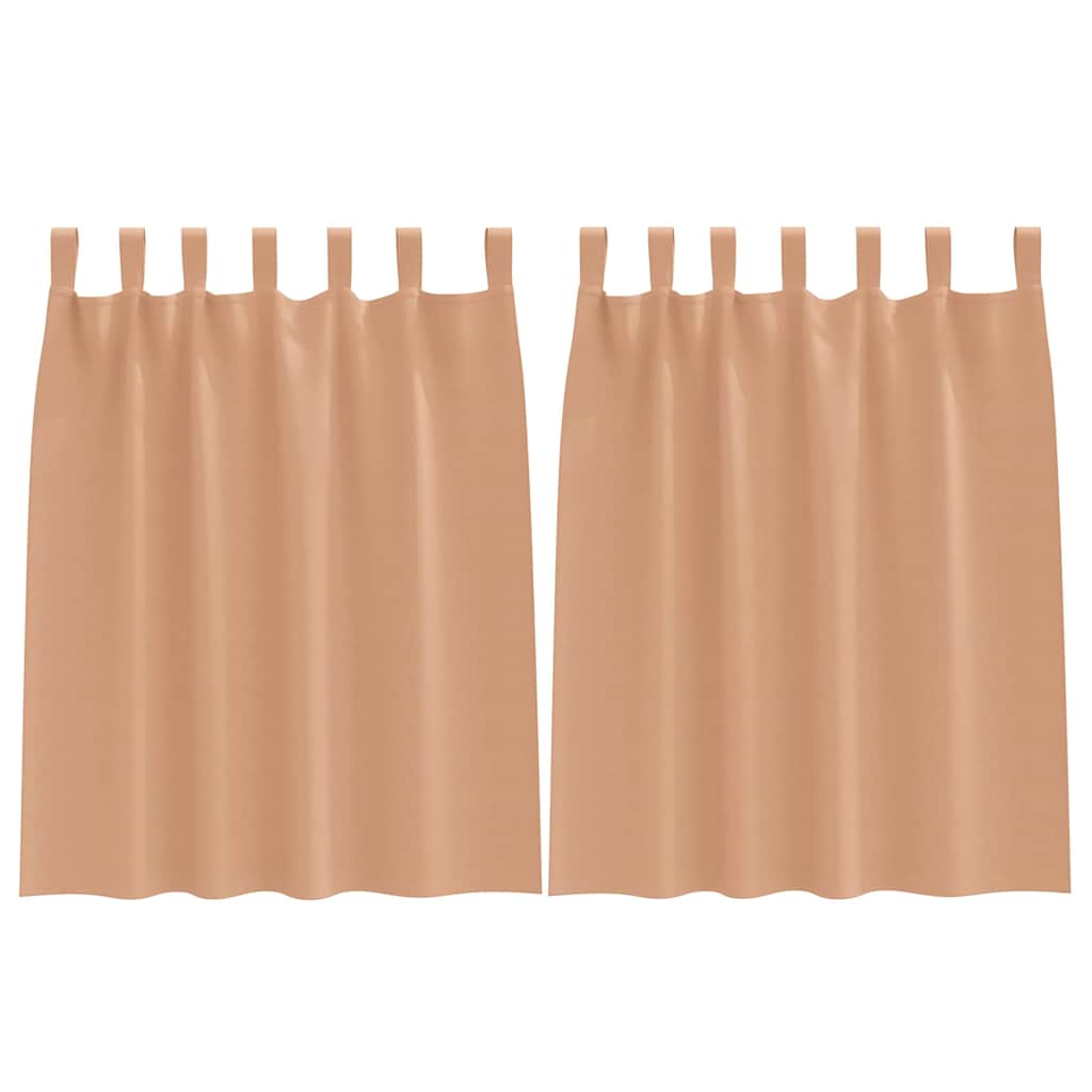 Tende Blackout con Anelli 2 pz Marrone Chiaro 140 x 140 cm