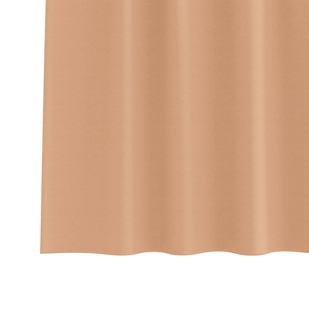 Tende Blackout con Anelli 2 pz Marrone Chiaro 140 x 140 cm