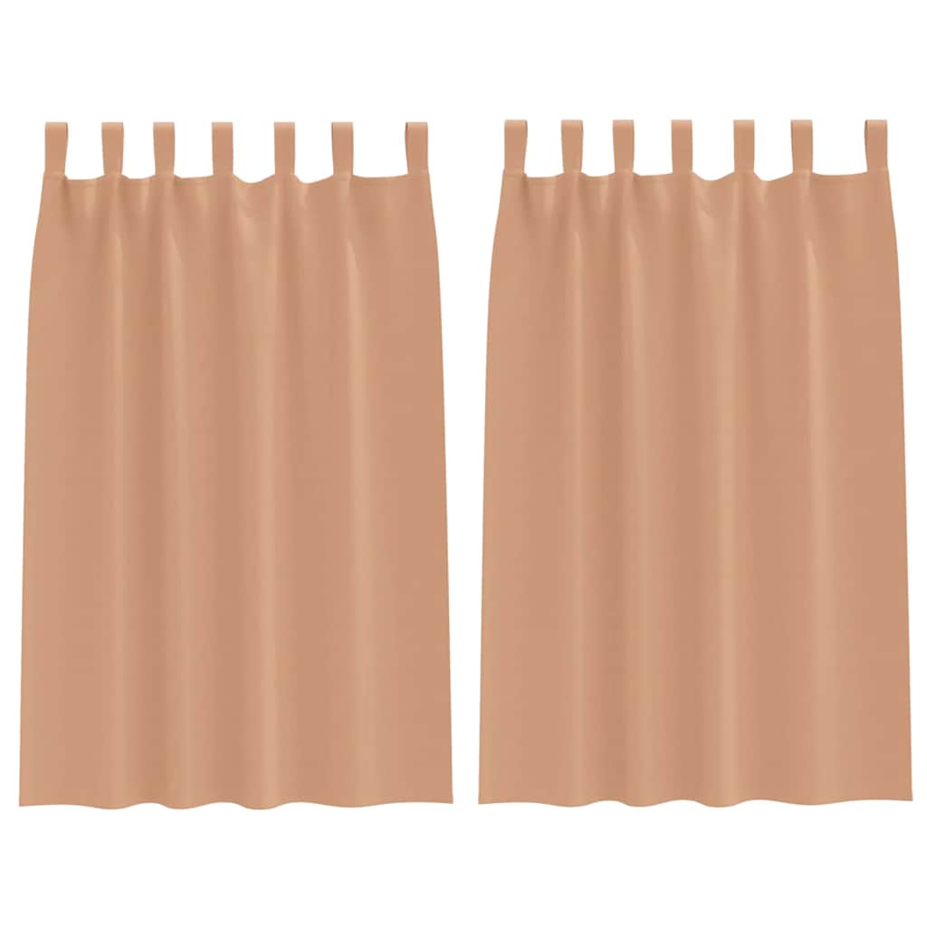 Tende Blackout con Anelli 2 pz Marrone Chiaro 175 x 140 cm