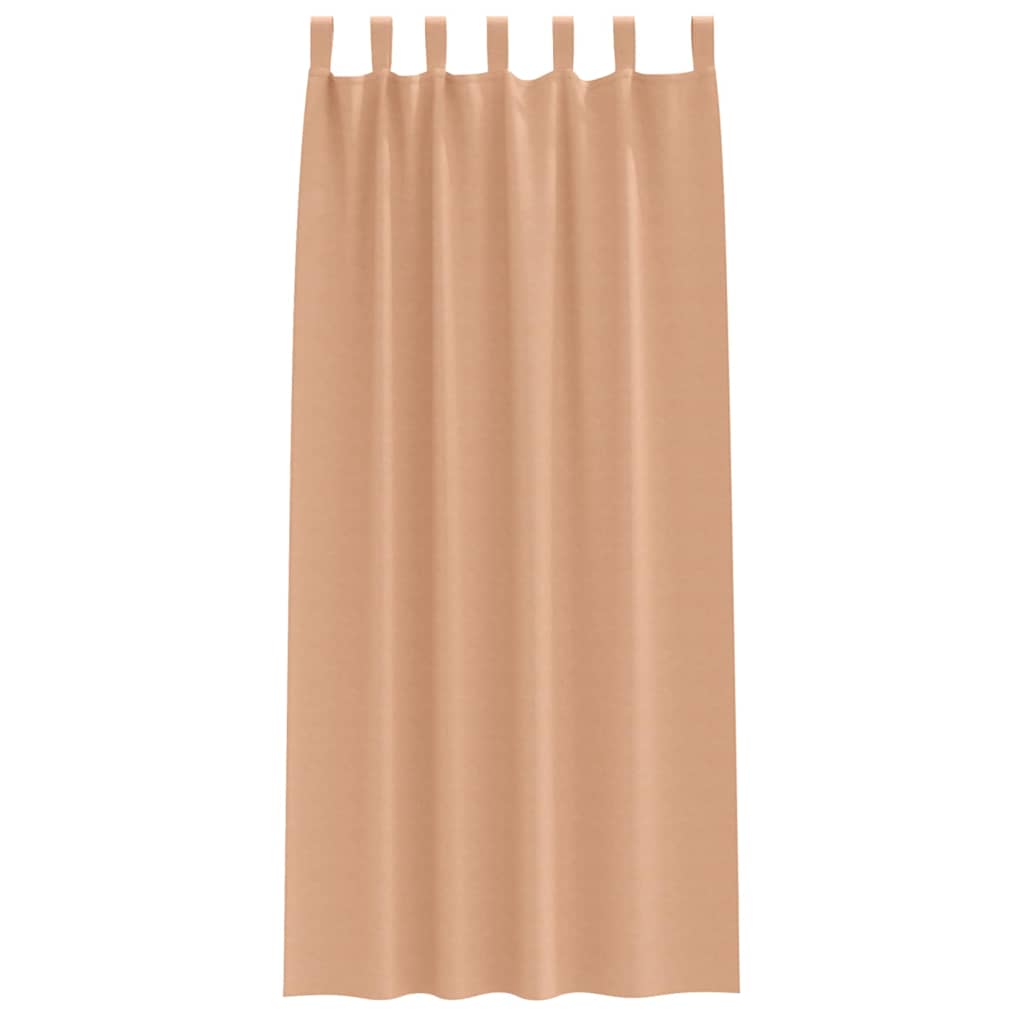 Tende Blackout con Anelli 2 pz Marrone Chiaro 245 x 140 cm
