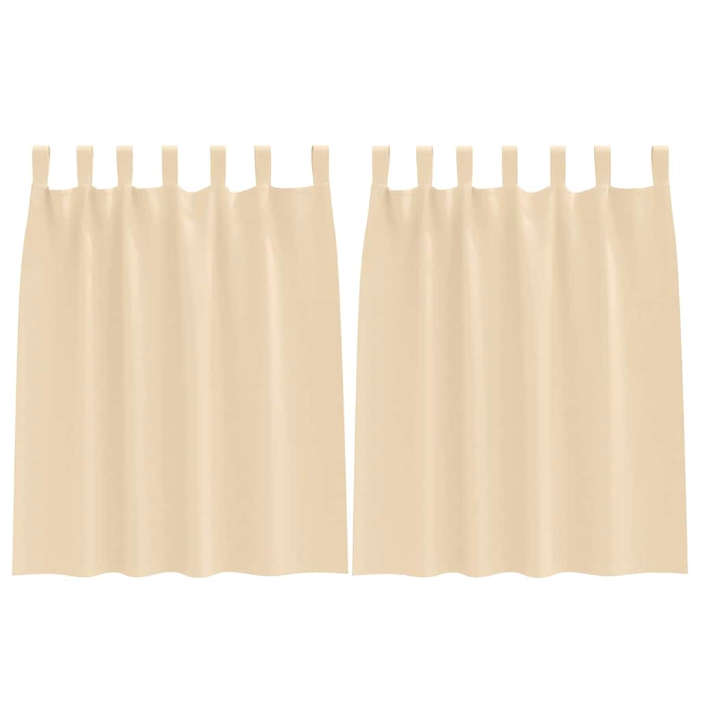 Tende Blackout con Anelli 2 pz Crema 140 x 140 cm Poliestere
