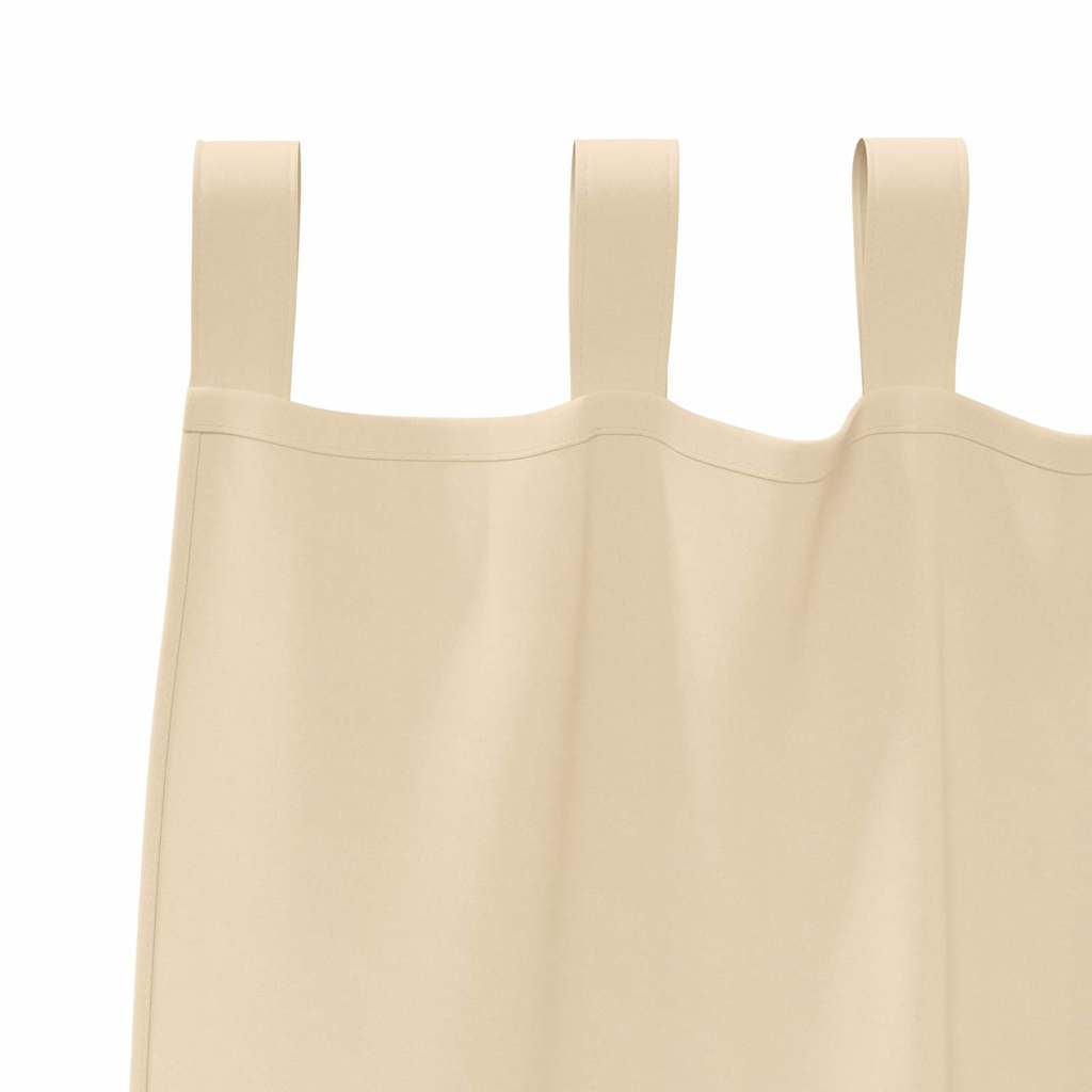 Tende Blackout con Anelli 2 pz Crema 140 x 140 cm Poliestere
