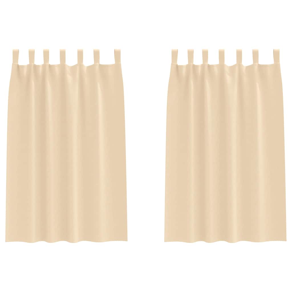 Tende Blackout con Anelli 2 pz Crema 175 x 140 cm Poliestere